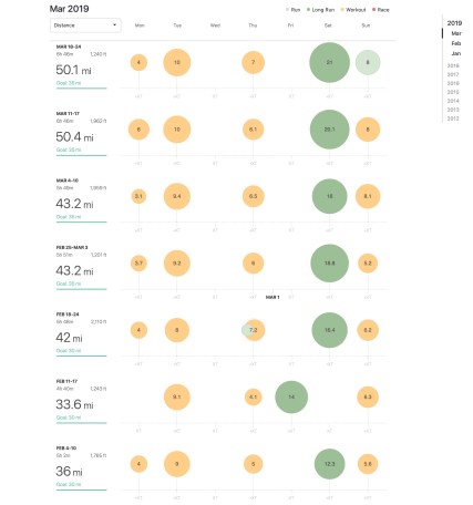 My run-specific Strava data through March 24, 2019.