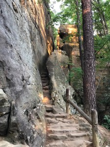 The staircase to the top of Natural Bridge. Photo by Curt Whitacre.